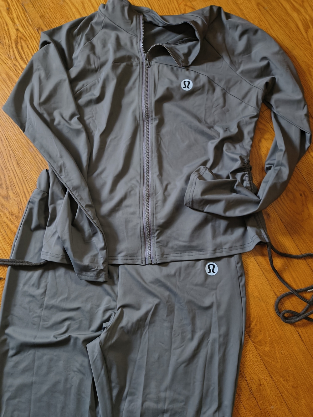 lululemon athletica Olive Green Zip Up Jacket And Matching Pants